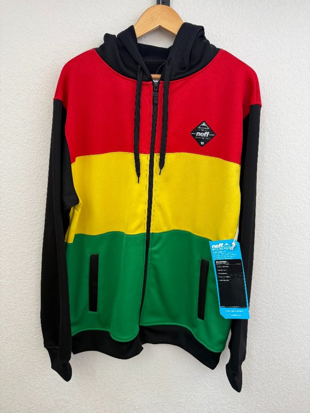 Neff Men's Fleece Rasta Jacket Size L NWT